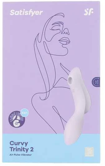 „Satisfyer SATISFYER_Curvy Trinity 2“ oro pulsuojantis vibratorius, violetinis