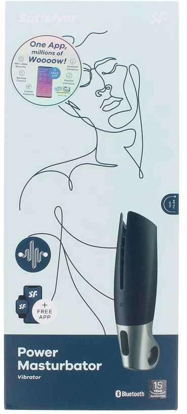 SATISFYER Galios Masturbatorius Juodas su Programėle