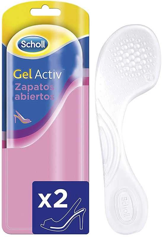 Scholl GelActiv įdėklai atvirai avalynei pakuotėje