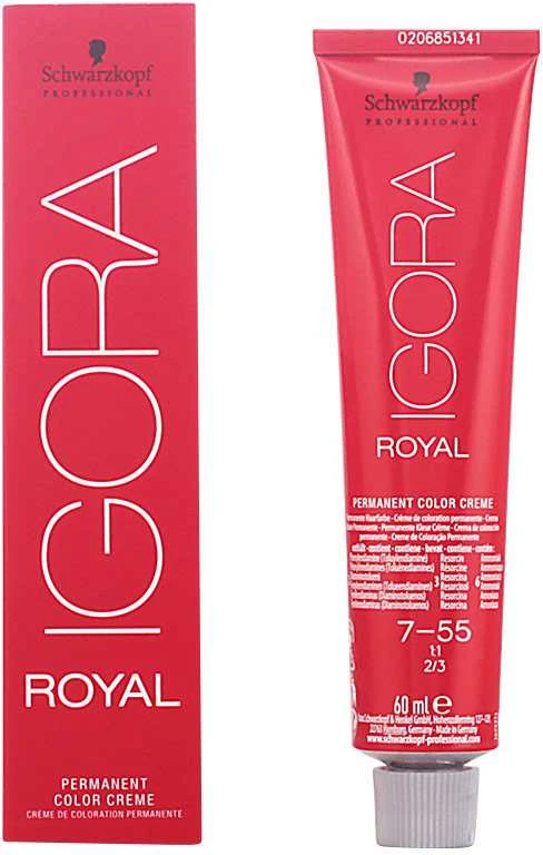Schwarzkopf Igora Royal 7-55 dažų tūbelė ir pakuotė