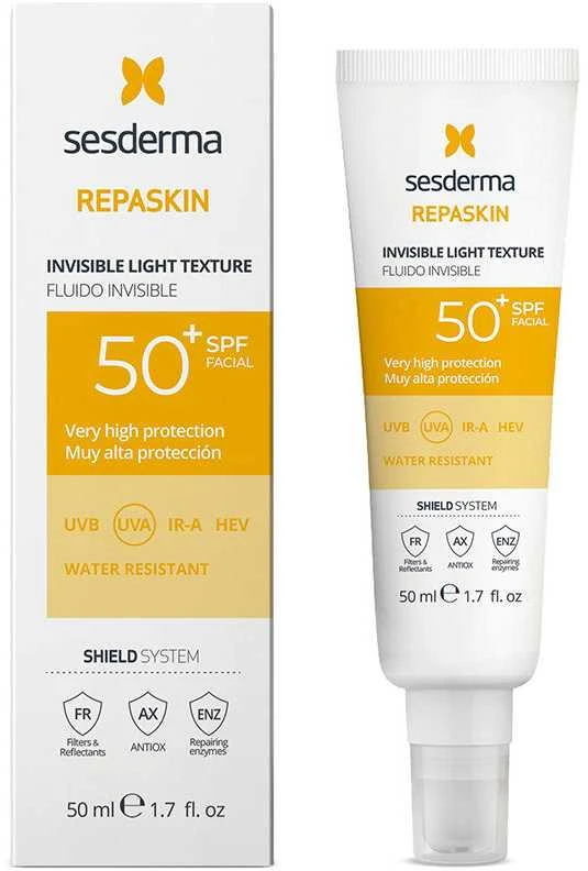 Sesderma Repaskin Invisible Light Texture Apsauginis fluidas nuo saulės su SPF50+, 50 ml aprašymas - Prekės nuotrauka