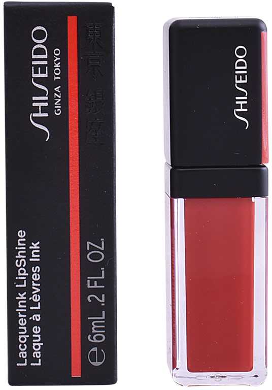 Shiseido LacquerInk Lip Shine pigmentuotas lūpų blizgis, 304 Techno Red, 6 ml