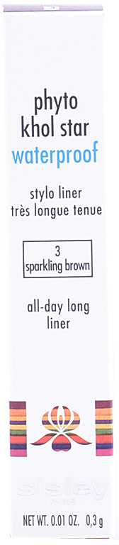 Sisley Atsparus vandeniui eyeliner Phyto-Khol Star Atsparus vandeniui (Stylo Liner) 0.3 g, 3 Sparkling Brown