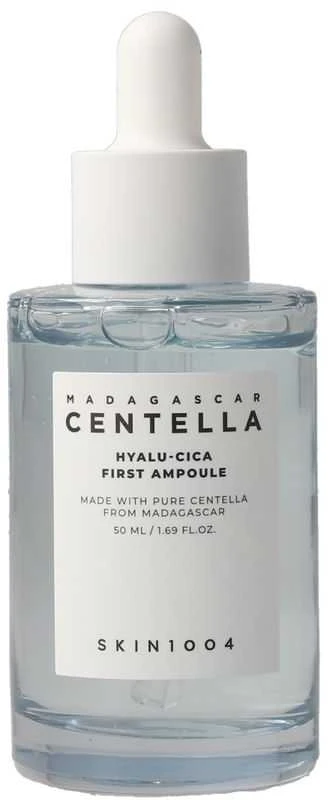 SKIN1004 Madagascar Hyalu-Cica First Ampoule Drėkinanti veido ampulė su centele ir hialurono rūgštimi, 50 ml