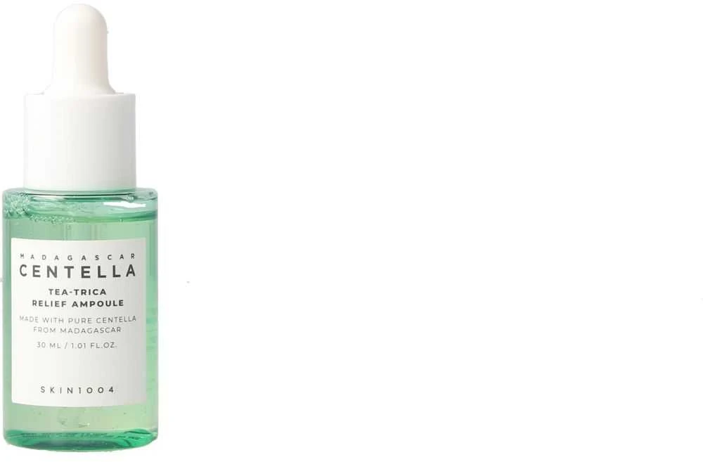 SKIN1004 Madagascar Centella Tea-Trica Relief Ampoule veido serumas su arbatmedžiu probleminei odai, 30 ml