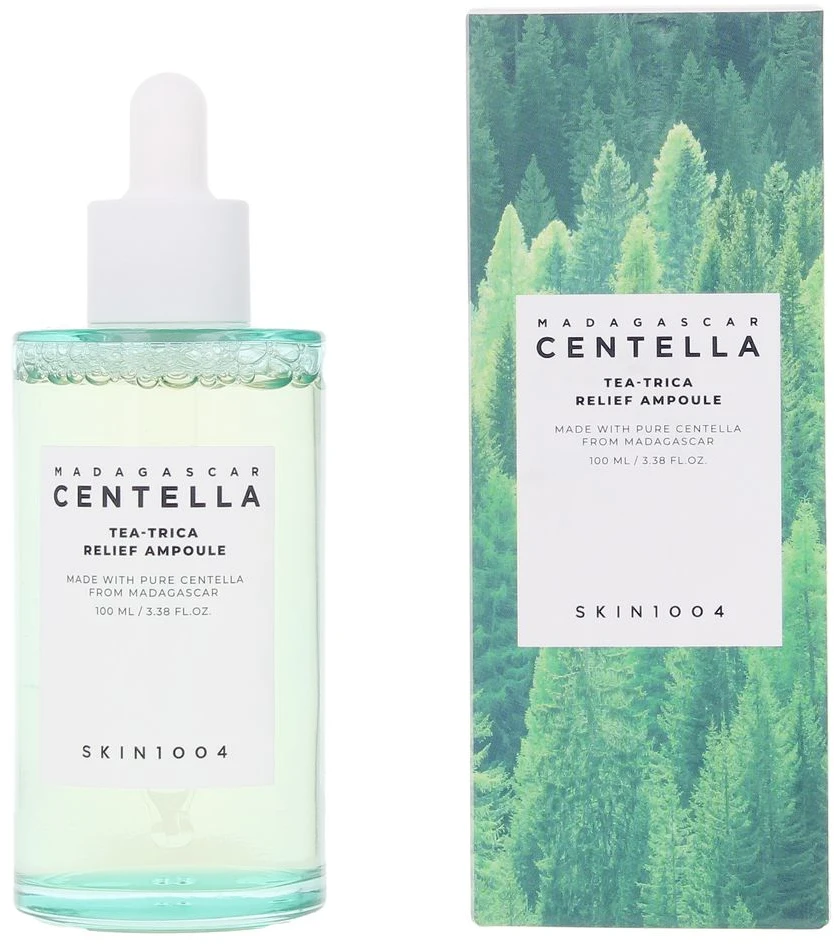 SKIN1004 Madagascar Centella Tea-Trica Relief Ampoule veido serumas su arbatmedžiu probleminei odai, 100 ml