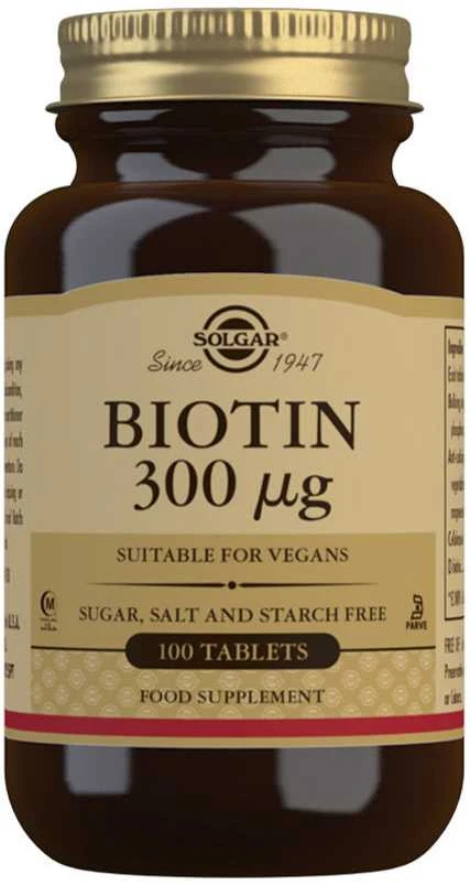 Solgar Biotinas 300 µg tabletės - 100 vnt. pakuotėje