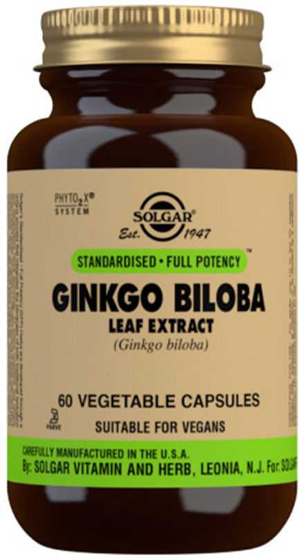 Solgar Ginkgo Biloba 60 kapsulių