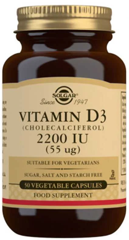 Solgar Vitaminas D3 2200 IU (55 mcg) 50 Kapsulių