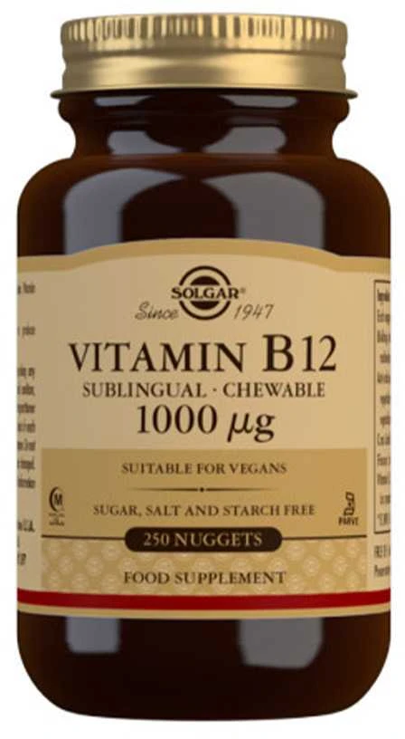 Solgar Vitaminas B12 1000mcg - ciankobalaminas 250 tablečių