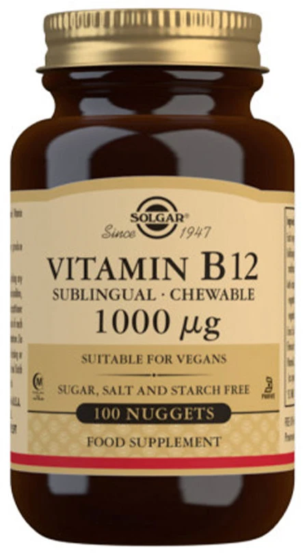 Solgar Vitaminas B12 1000 μg 100 kramtomųjų tablečių
