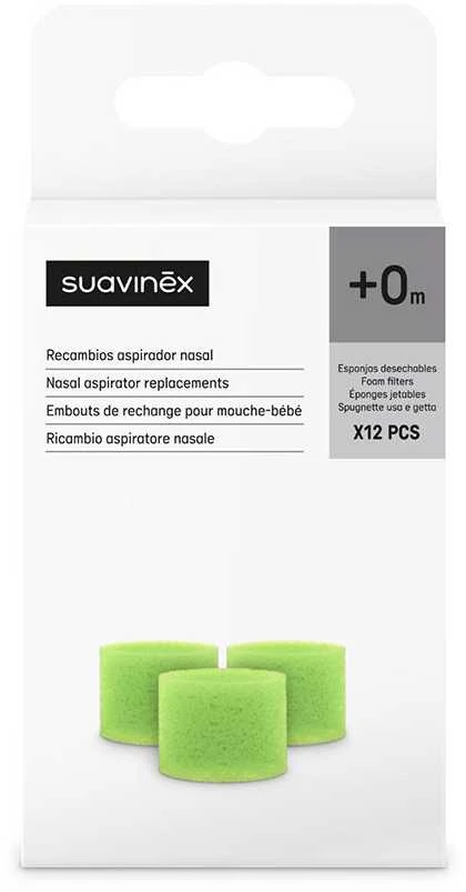 Suavinex NASAL ASPIRATOR REPLACEMENT disposable sponges 12 units
