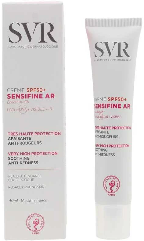 Svr Sensifine Ar Creme SPF 50+ apsauginis veido kremas jautriai, raustančiai odai, 40 ml