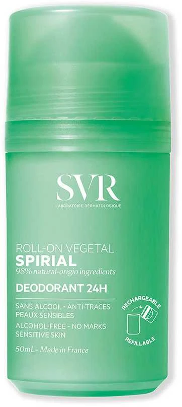 Svr Spirial Vegetable Dezodorantas 24h Roll-On rutulinis antiperspirantas be aliuminio druskų, 50 ml