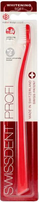 "Swissdent Profi Whitening Classic" dantų šepetėlis raudonas