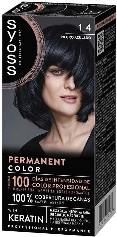 Syoss plaukų dažai 1.4 Negro Azulado pakuotė