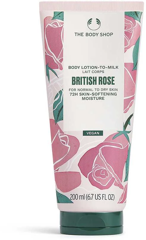 „The Body Shop“ kūno losjonas normaliai ir sausai odai su „British Rose“ (Losjonas kūnui), 200 ml