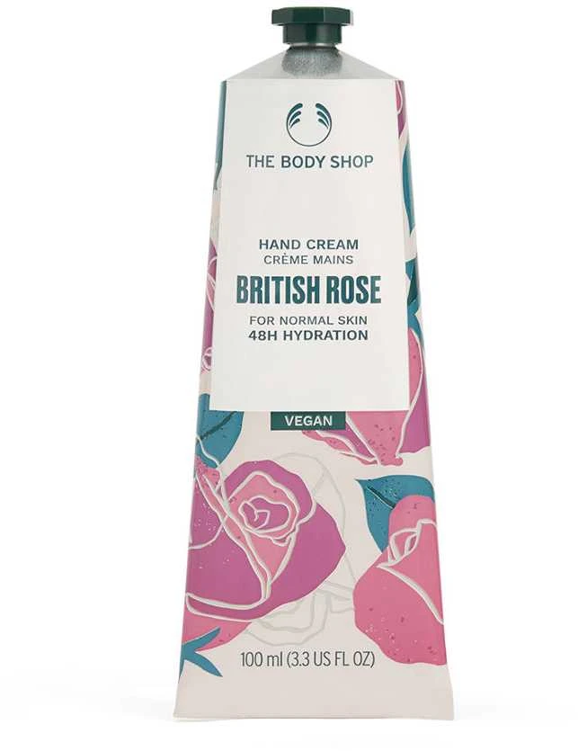 „The Body Shop“ drėkinamasis rankų kremas „British Rose“ (rankų kreminis), 100 ml