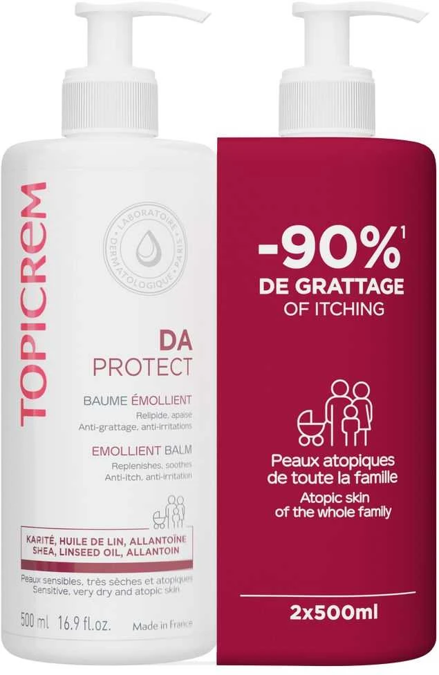 Topicrem DA emollient balm pack 2 x 500 ml