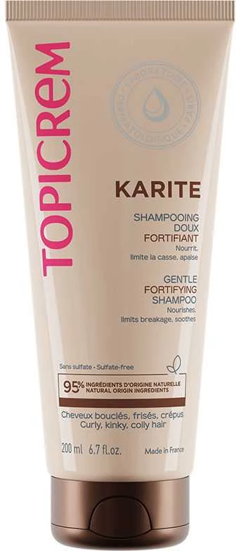 Topicrem Karité Gentle Fortifying Šampūnas stiprinamasis šampūnas garbanotiems plaukams, 200 ml