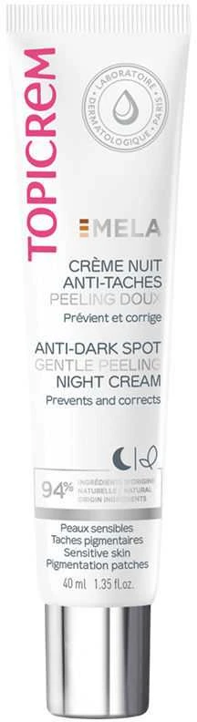 Topicrem MELA Anti-Dark Spot Gentle Peeling Night Kreminis naktinis veido kremas-pilingas nuo pigmentinių dėmių, 40 ml