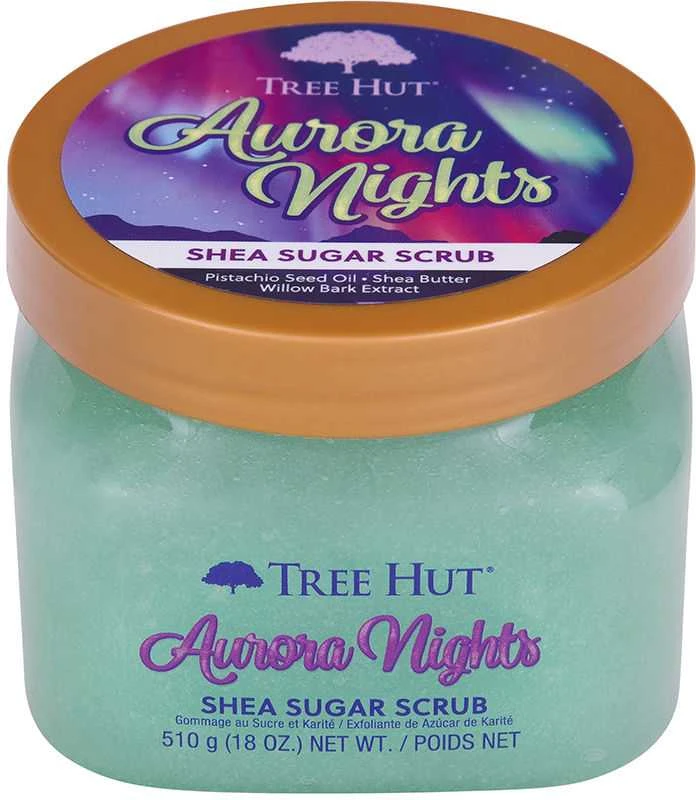 Tree Hut Aurora Nights Shea Sugar Scrub kūno šveitiklis, 510 g