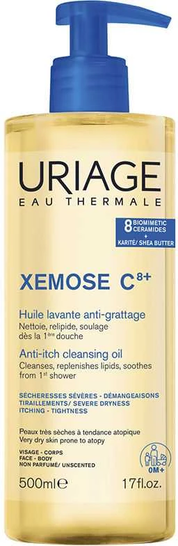 Uriage Xemose Cleansing Oil valomasis aliejus sausai odai veidui ir kūnui, 500 ml