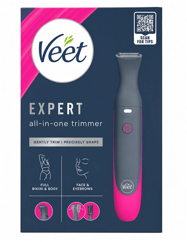 Veet Scttomon elektrinis 3 viename moteriškas trimeris IPX7, bikini, veidui, kūnui, USB-C