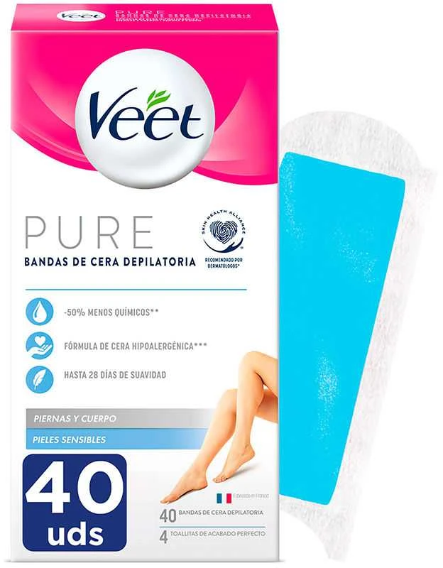 depiliacinio vaško juostelės Veet C Cold Cold H Pure Sensitive Skin 40 vnt