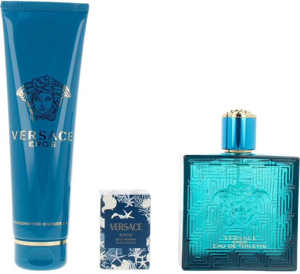 Kvepalų rinkinys vyrams Versace Eros (EDT, 100 ml + dušo želė, 150 ml + EDT, 5 ml)