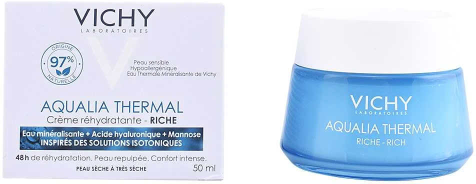 Vichy Aqualia Thermal Rich 48H Hydration drėkinamasis veido kremas sausai odai, 50 ml