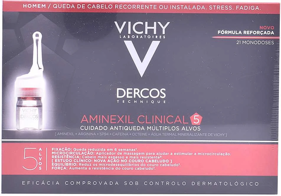 Priemonė nuo plaukų slinkimo Vichy Dercos Aminexil Clinical 5, 21 x 6 ml