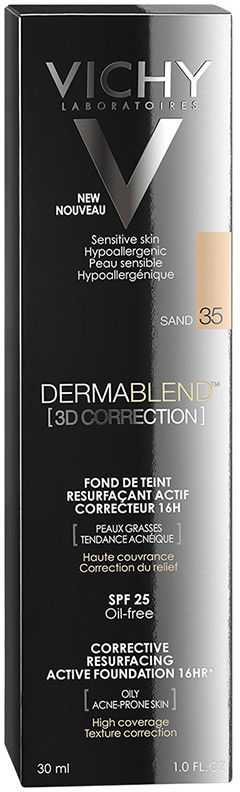 "Vichy Dermablend 3D Correction Foundation" pudra riebiai odai 35 Sand 30ml