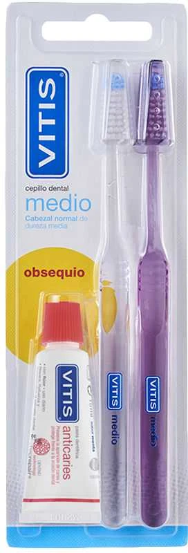 "Vitis DUPLO" vidutinio dydžio šepetėlis + priešnuodžiai 15ml