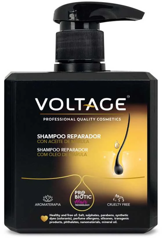 Voltage Cosmetics Prebiotic Hair Technology atstatomasis šampūnas su Marula Aceite, 500 ml