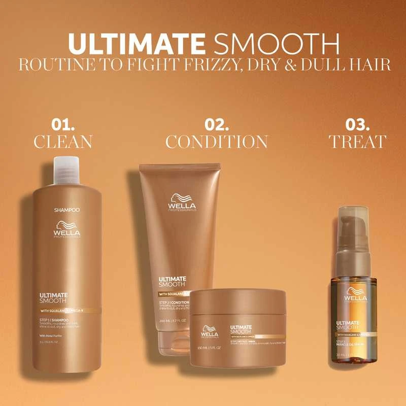 Wella Professionals Ultimate Smooth Shampoo Maitinantis šampūnas su skvalanu ir omega-9, 1000 ml