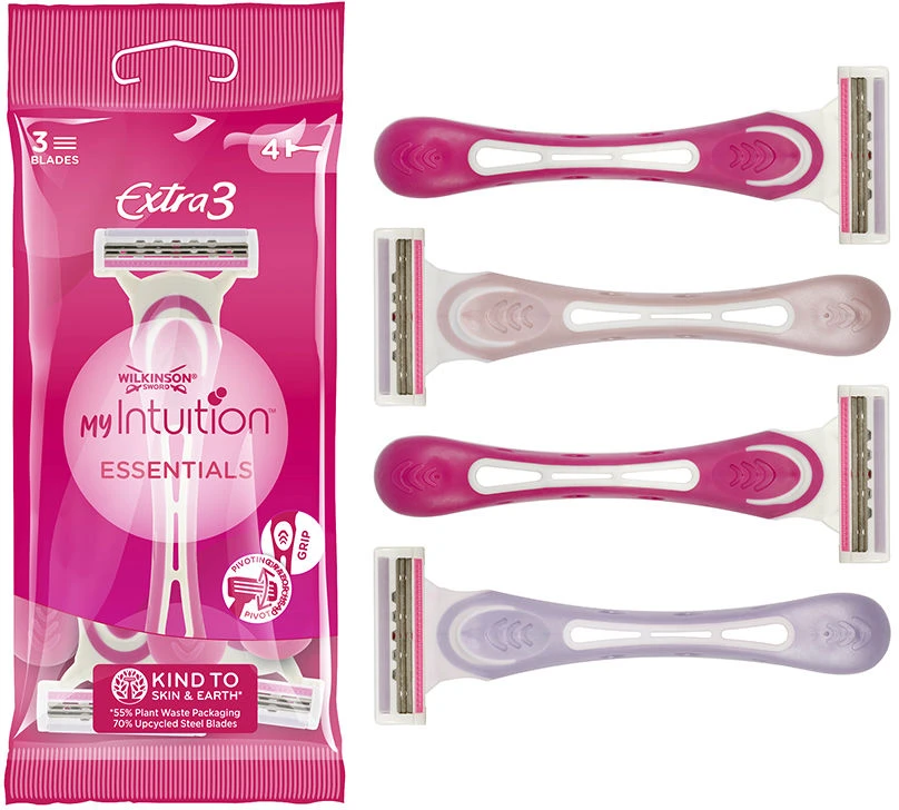 Vienkartiniai skustuvai Wilkinson Sword Wilkinson Extra 3 My Intuition, 4 vnt.
