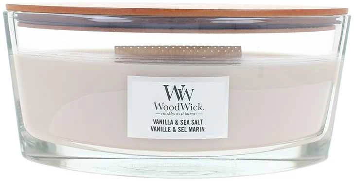 WoodWick Aromatinė žvakė (Vanilla & Sea Salt), 453,6 g