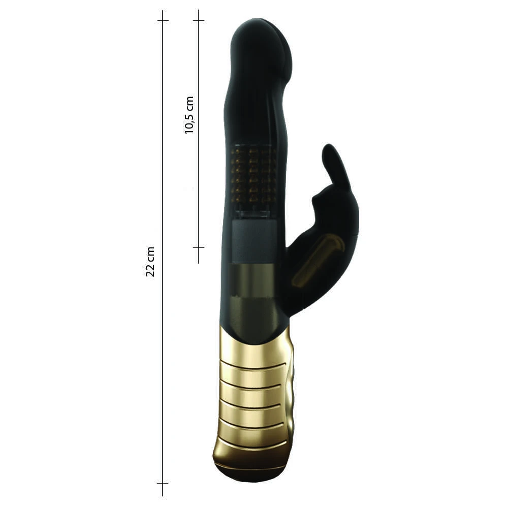 Marc Dorcel Baby Rabbit 2.0 vibratorius su dviguba stimuliacija Juodas & Gold