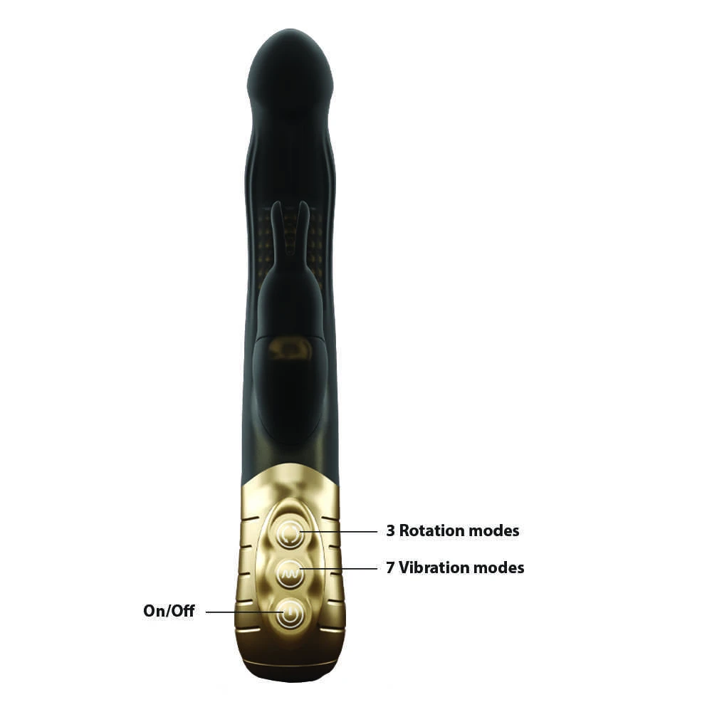 Marc Dorcel Baby Rabbit 2.0 vibratorius su dviguba stimuliacija Juodas & Gold