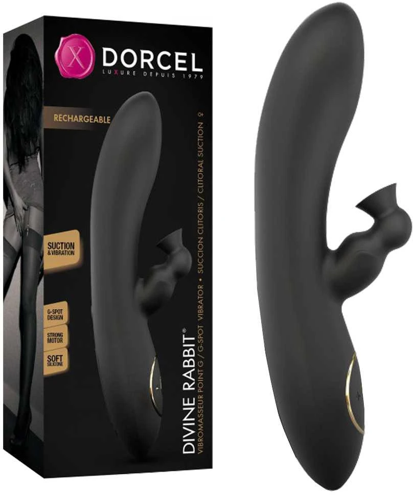 MARC DORCEL_Divine Rabbit triušio vibratorius su G tašku ir klitorio stimuliacija Juodas
