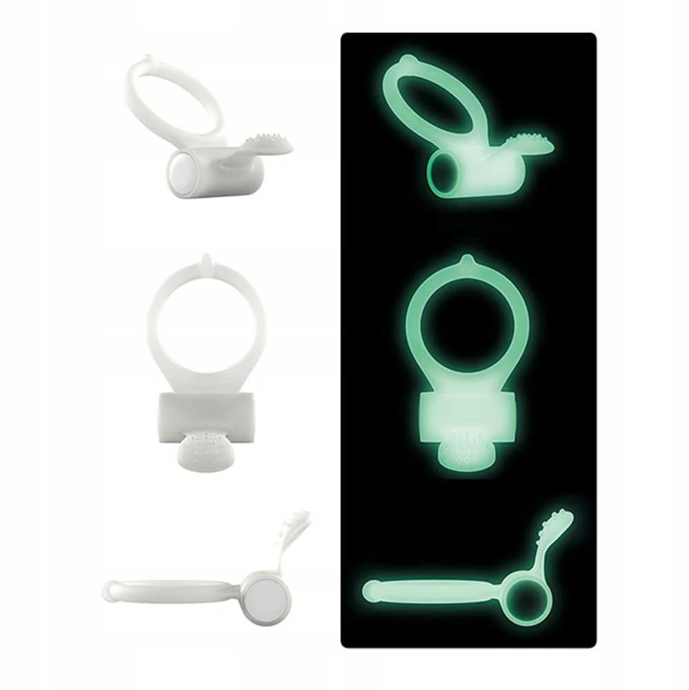 Marc Dorcel Power Clit Phospho fluorescencinis penio žiedas su vibruoja