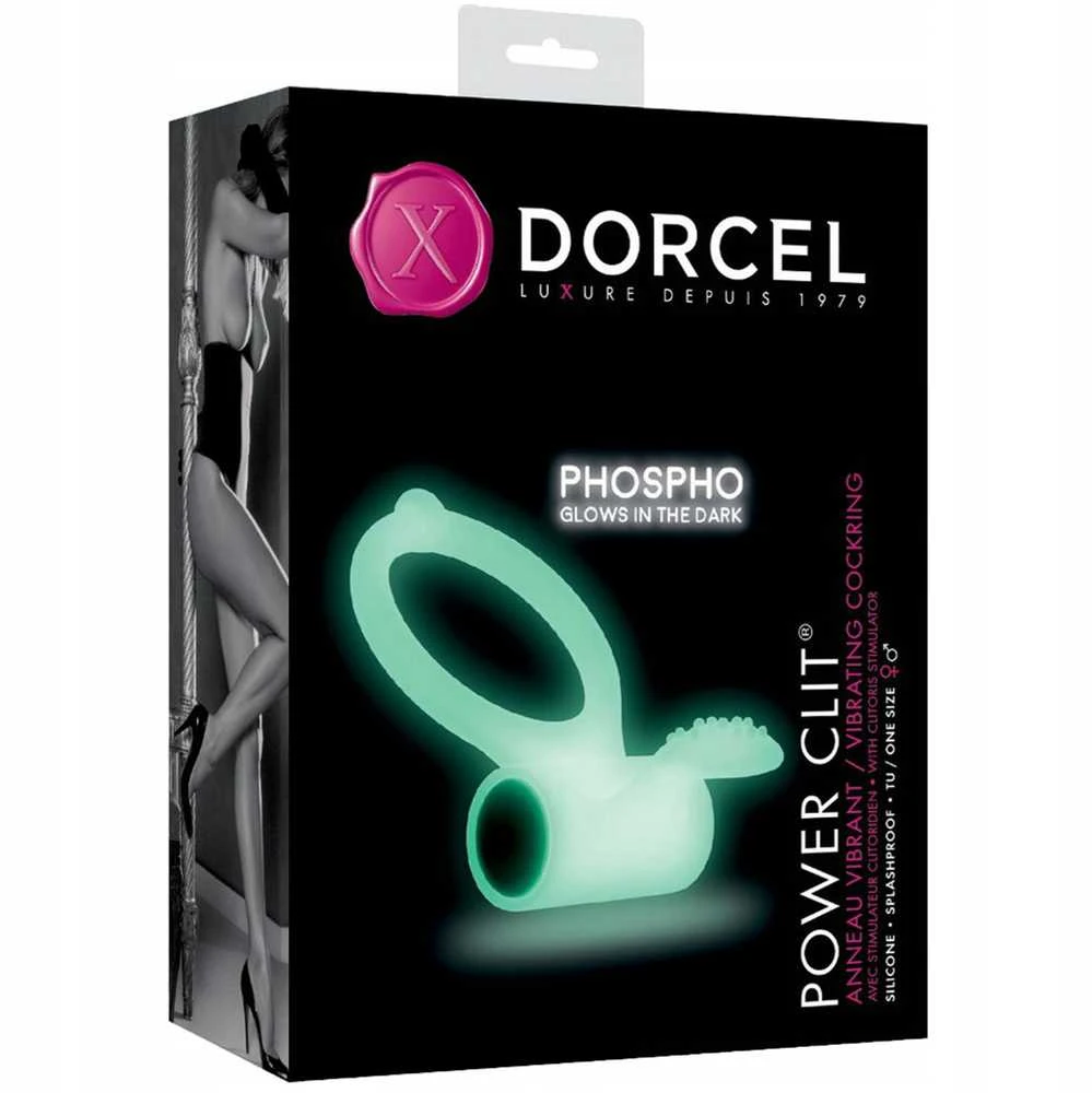 Marc Dorcel Power Clit Phospho fluorescencinis penio žiedas su vibruoja