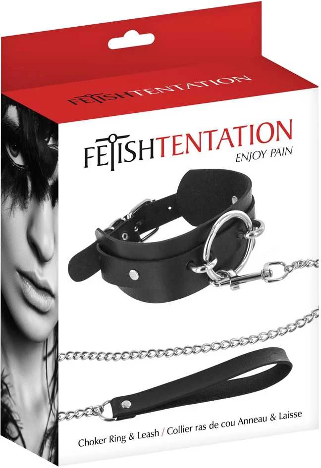 Fetish Tentation Kaklo žiedas ir pavadėlis