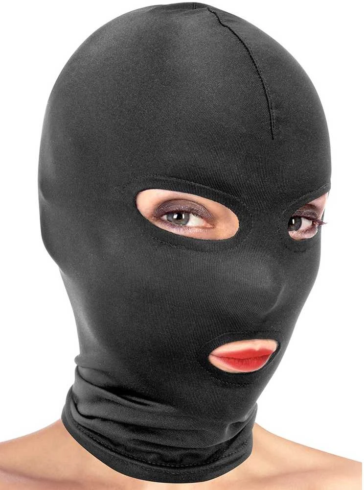 Fetish Tentation Mask pikantiškiems žaidimams Open Mouth and Eyes Hood