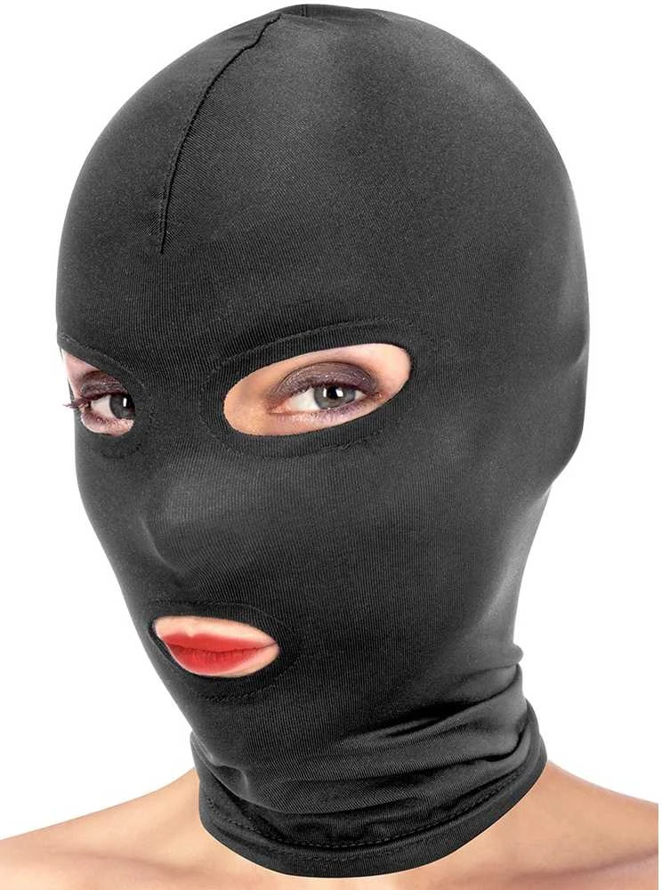 Fetish Tentation Mask pikantiškiems žaidimams Open Mouth and Eyes Hood