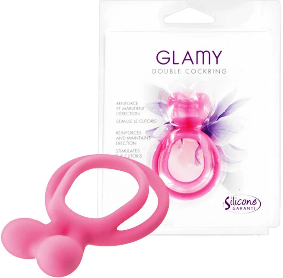 Glamy Dvigubas rožinis žiedas
