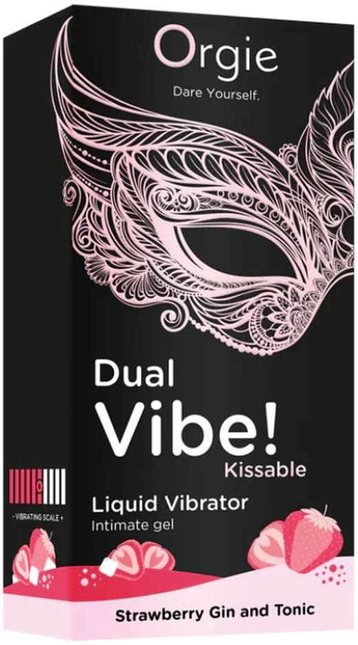 Orgie Dviguba vibracija! Kissable skystas vibruojantis braškių džinas ir tonikas