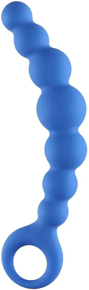Lola Games Lankstus analinis kištukas su prijungtais stimuliuojančiais kamuoliukais. Analinis lankstus Wand Mėlyna zondas.
