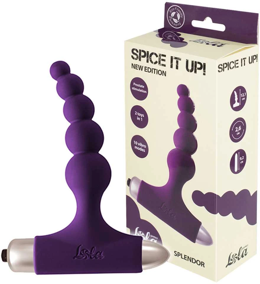Lola Games Silikono kištukas moterims ir vyrams - Vibrating Plug Splendor Ultraviolet.
